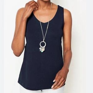 J. Jill Black Perfect Pima Cotton Sleeveless Tank.